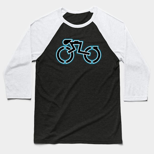 Light-Cyclist Baseball T-Shirt by JWDesigns